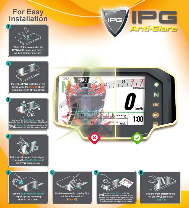 IPG Anti-Glare for HONDA 2020-24 CRF1100L Africa Twin Cluster Display Matte Finish Screen Protector Film Ultra Responsive Clarity Anti Scratch, Perfect for Outdoor Use for AfrTwin-AG - Image 4